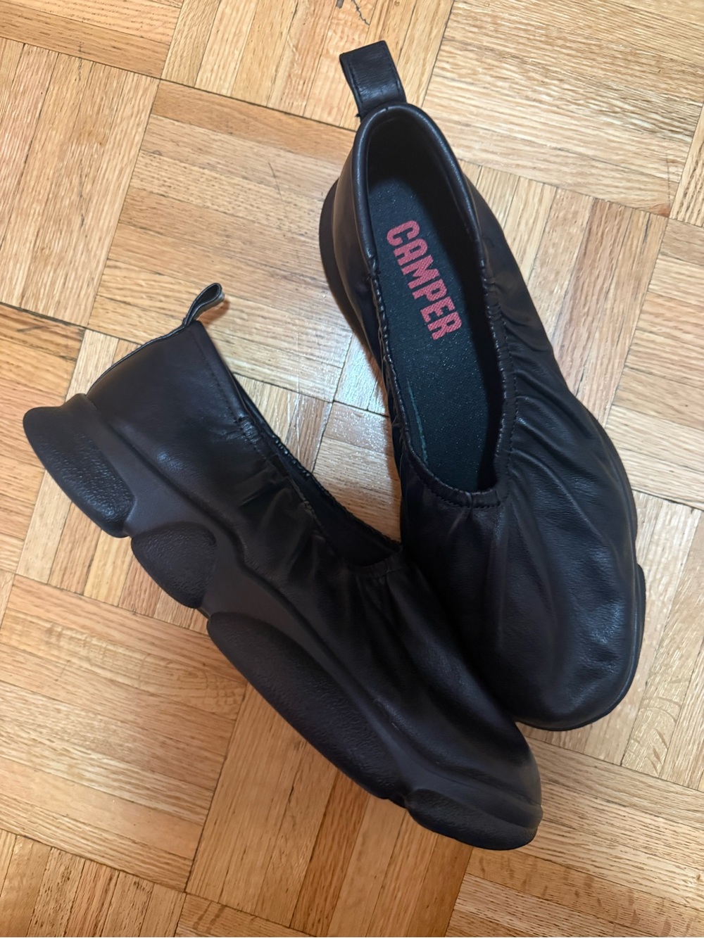 Camper Black Leather Slip-On KARST Loafers EU 45/ US 12